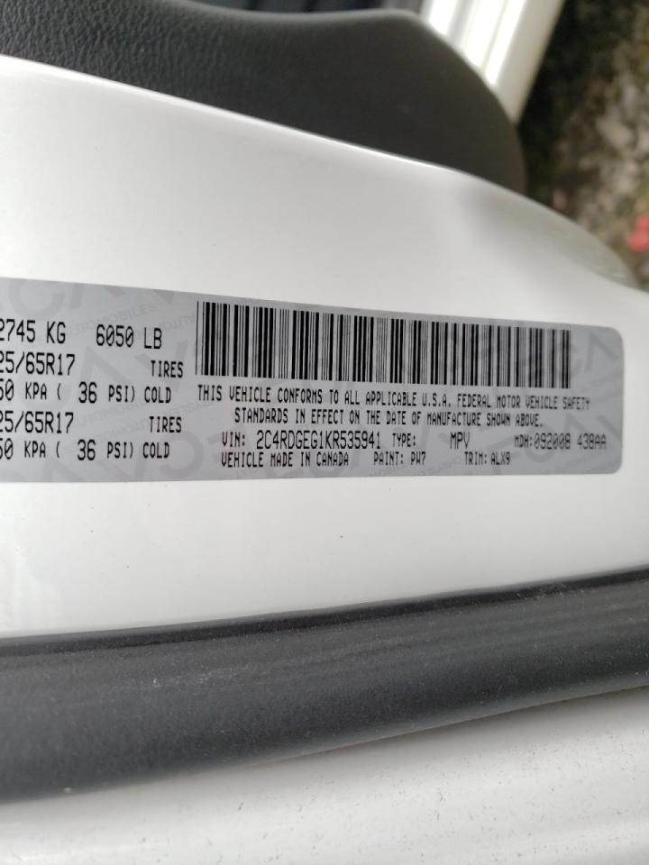 Photo 10 from auction – 2019 DODGE GRAND CARA with VIN 2C4RDGEG1KR535941