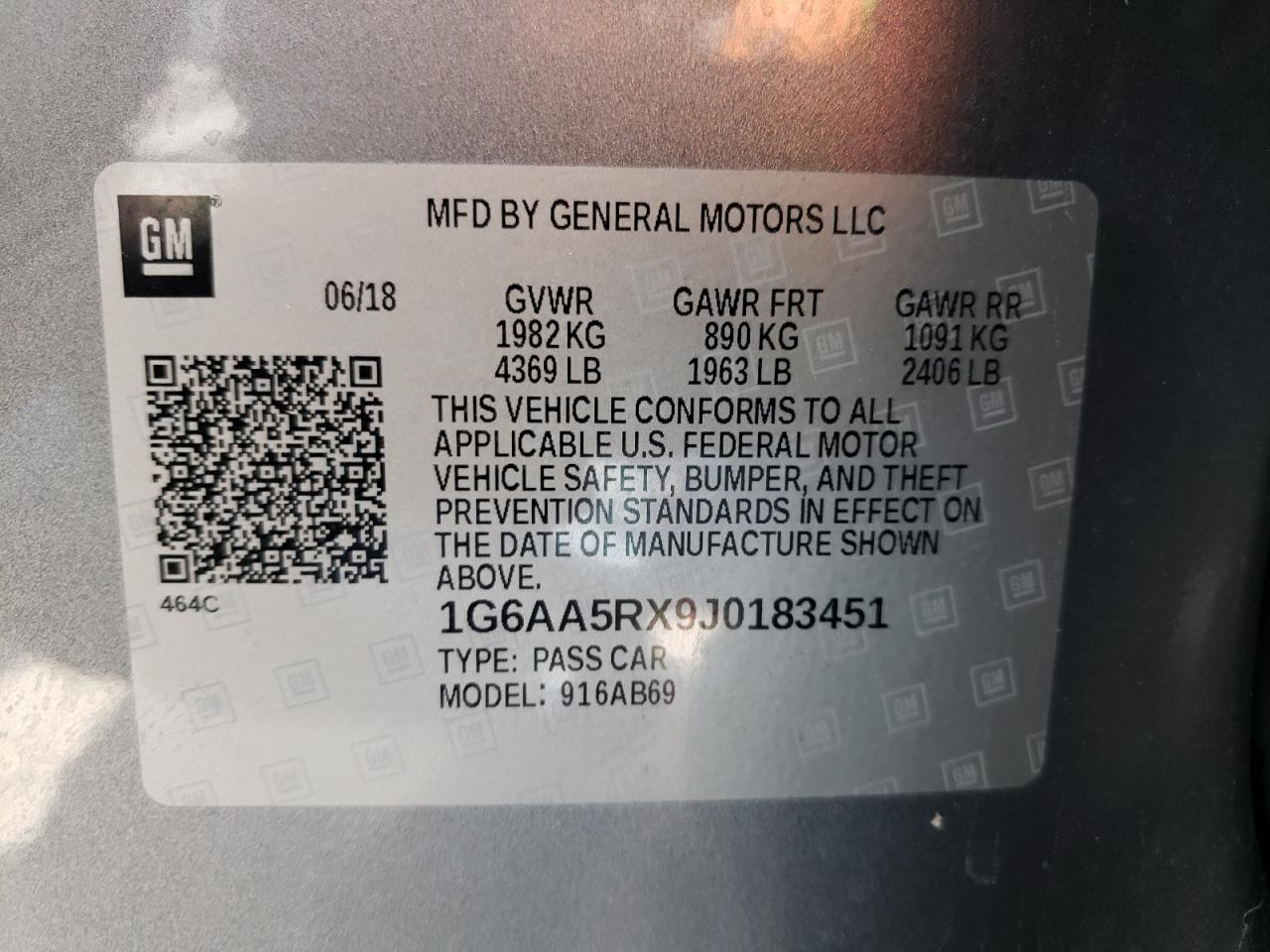 Photo 10 from auction – 2018 CADILLAC ATS with VIN 1G6AA5RX9J0183451