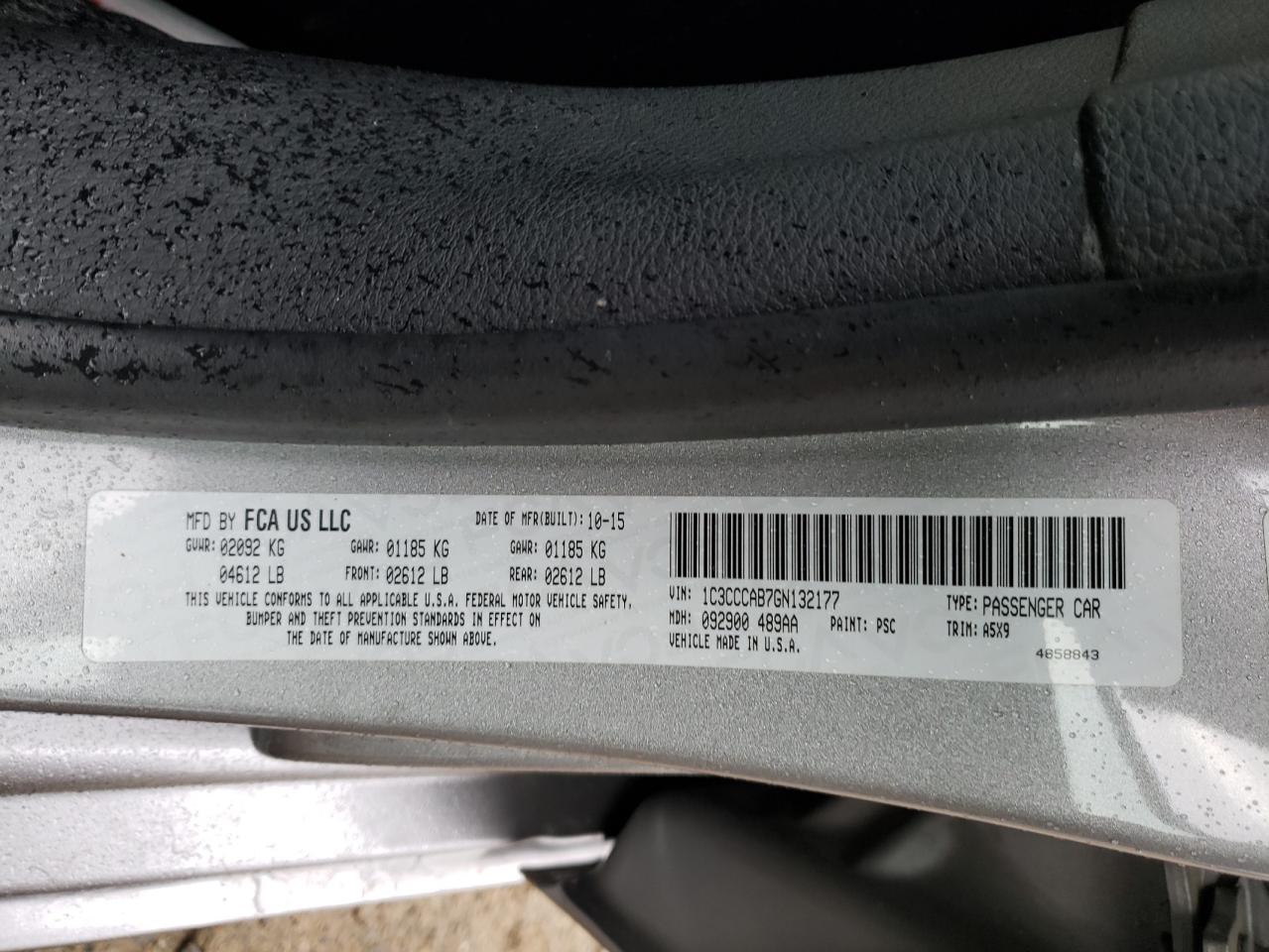 Photo 10 from auction – 2016 CHRYSLER 200 LIMITE with VIN 1C3CCCAB7GN132177