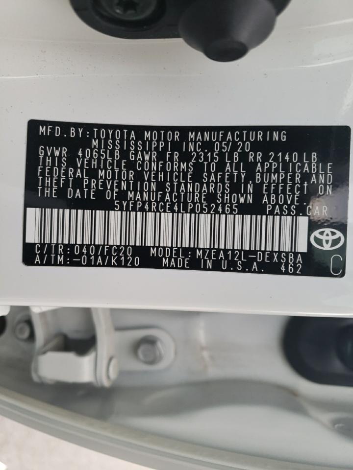 Photo 10 from auction – 2020 TOYOTA COROLLA SE with VIN 5YFP4RCE4LP052465