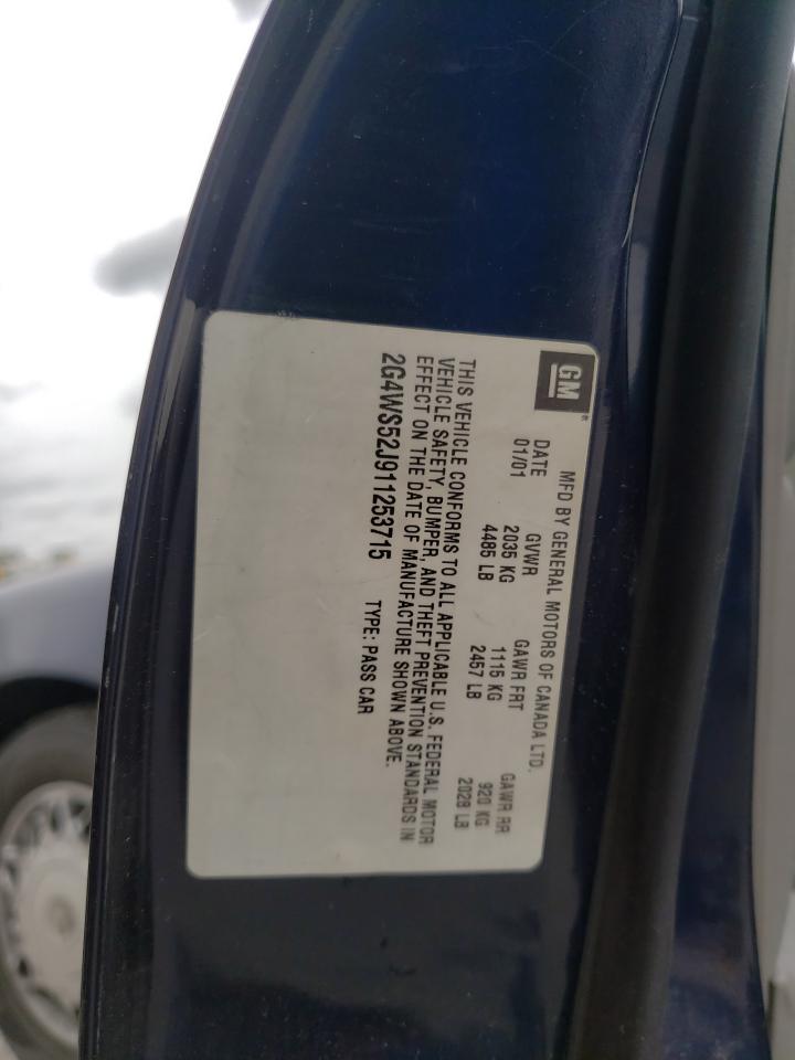 Photo 10 from auction – 2001 BUICK CENTURY CU with VIN 2G4WS52J911253715