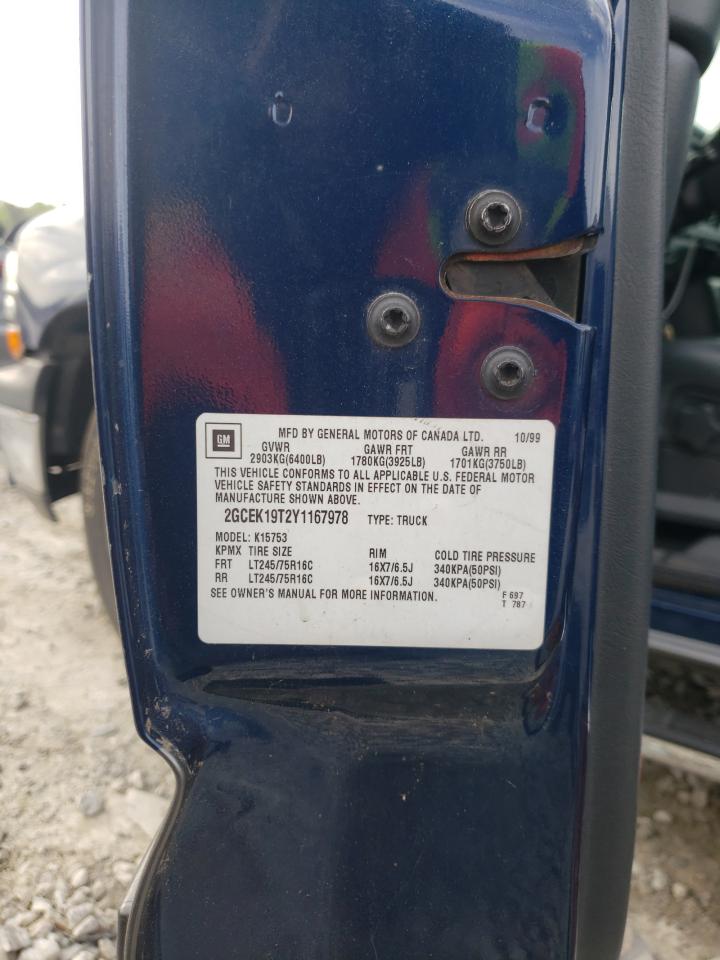 Фото 10 с аукциона – 2000 CHEVROLET SILVERADO с VIN 2GCEK19T2Y1167978