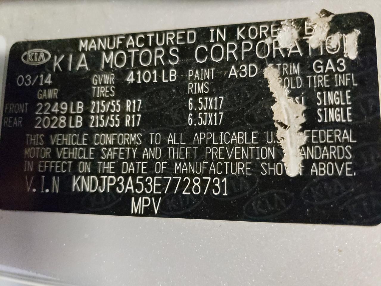 Photo 10 from auction – 2014 KIA SOUL + with VIN KNDJP3A53E7728731