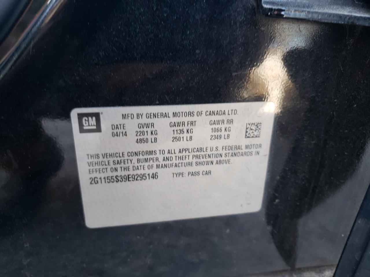 Photo 10 from auction – 2014 CHEVROLET IMPALA LTZ with VIN 2G1155S39E9295146