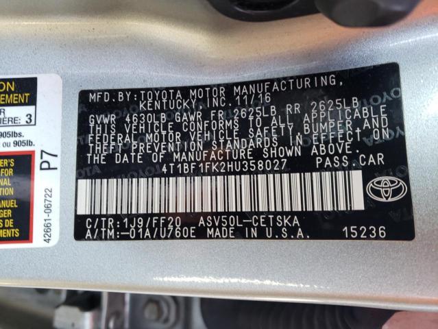 Photo 10 from auction – 2017 TOYOTA CAMRY LE with VIN 4T1BF1FK2HU358027