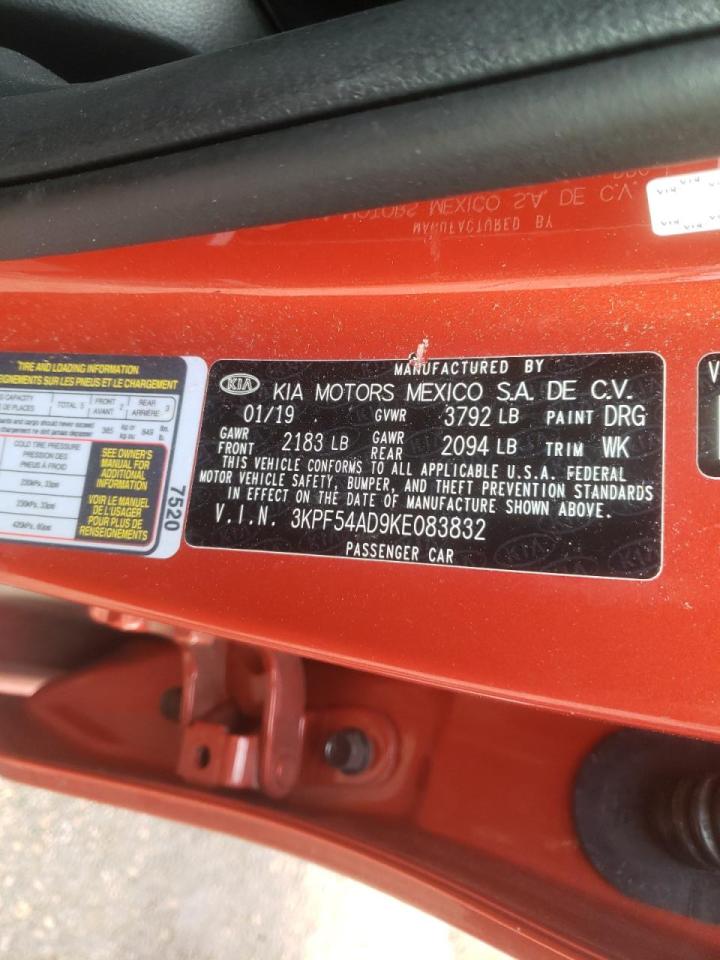 Photo 10 from auction – 2019 KIA FORTE EX with VIN 3KPF54AD9KE083832