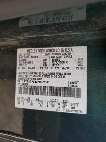 Photo 10 from auction – 2002 FORD F-150 with VIN 1FTRX17L42NB59781