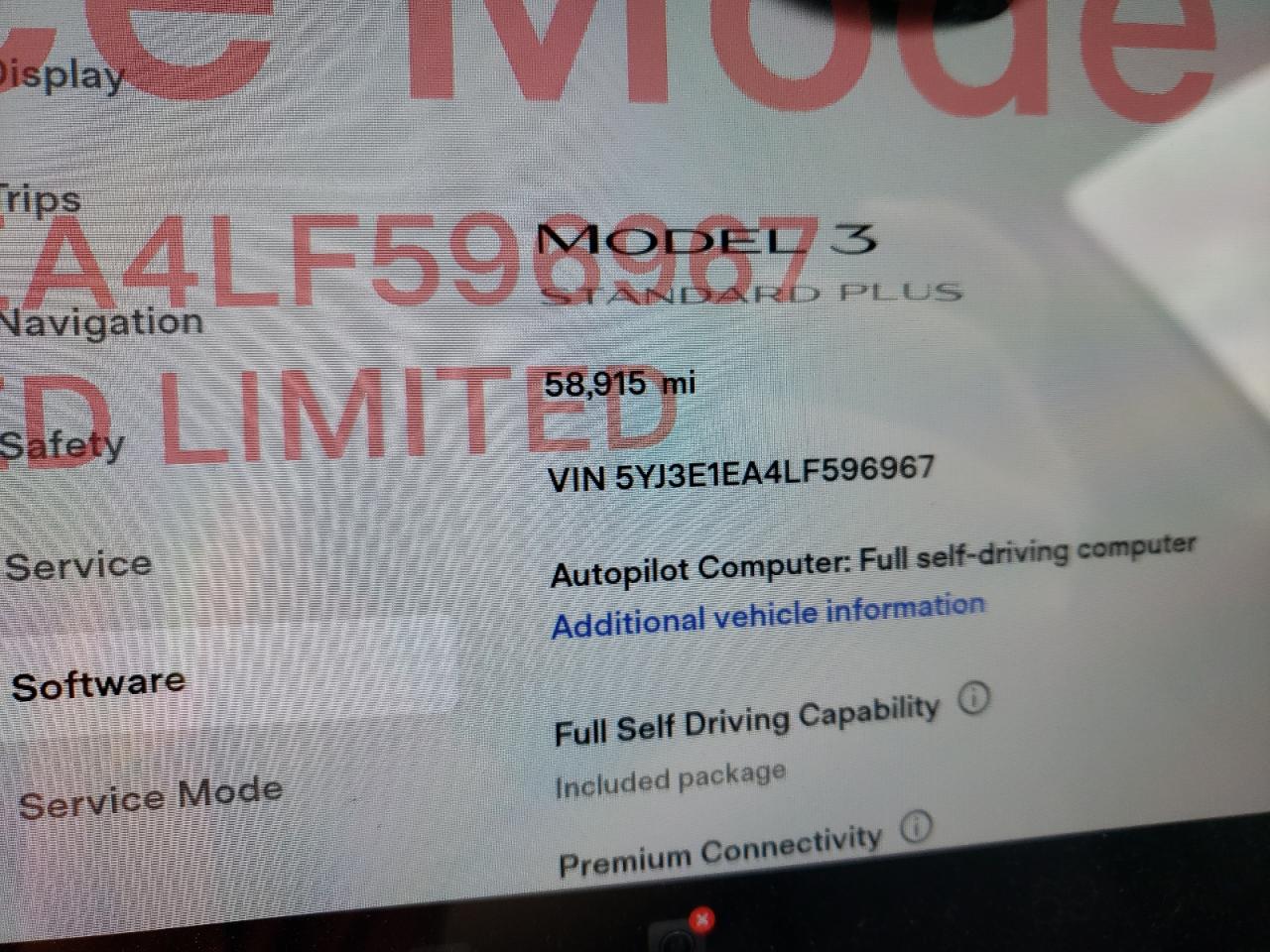 Photo 10 from auction – 2020 TESLA MODEL 3 with VIN 5YJ3E1EA4LF596967