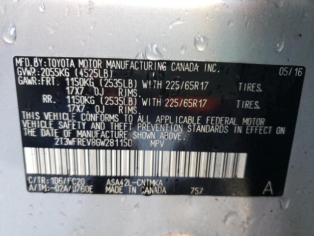 Photo 1 from auction – 2016 TOYOTA RAV4 XLE with VIN 2T3WFREV8GW281150