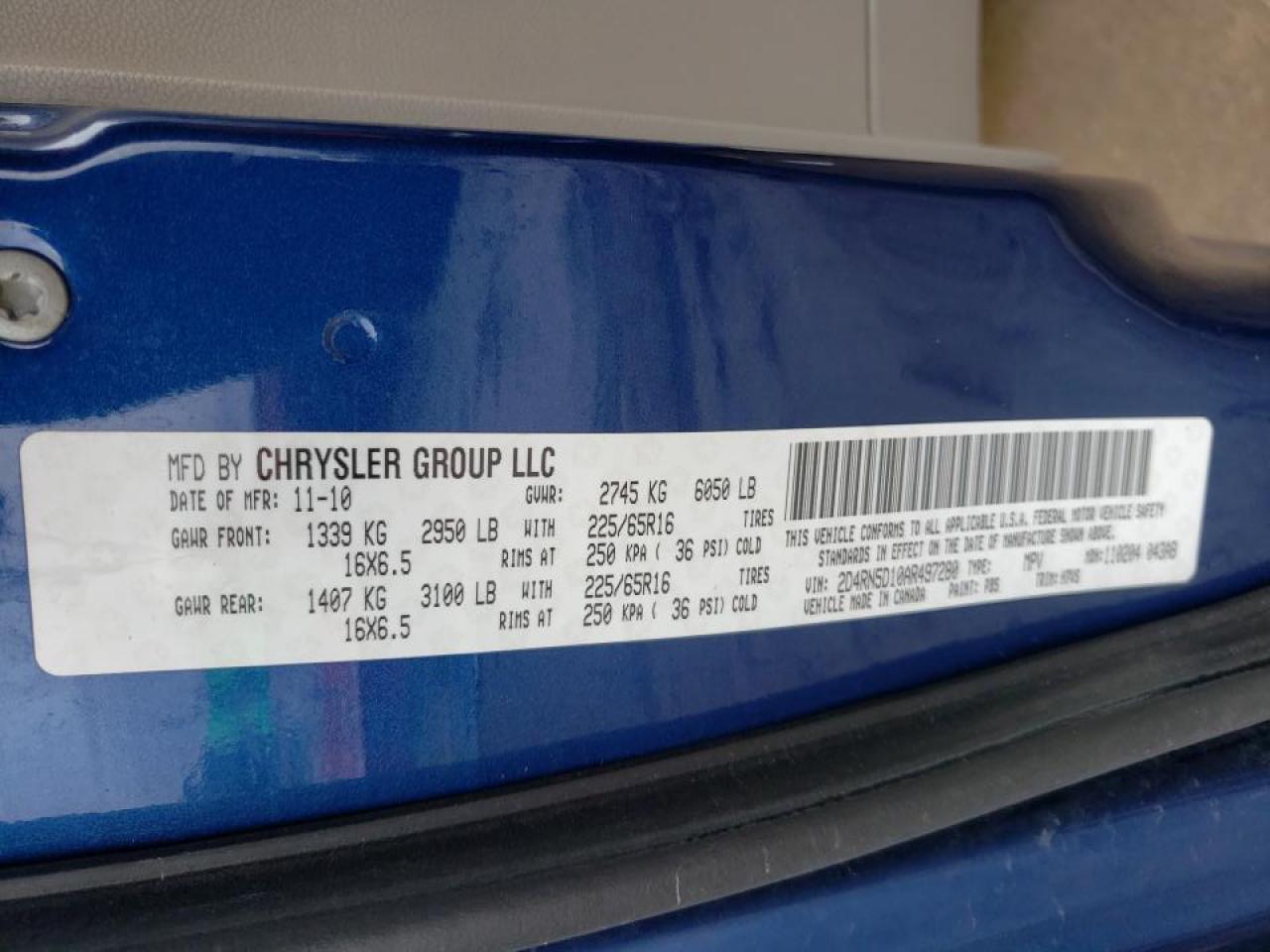 Photo 10 from auction – 2010 DODGE GRAND CARA with VIN 2D4RN5D10AR497280