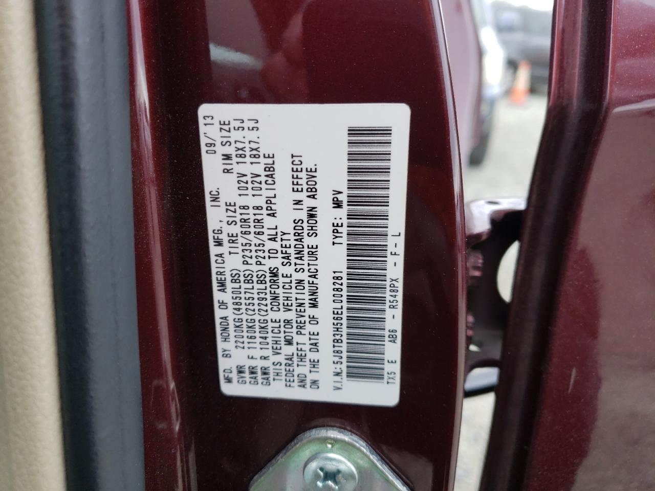 Photo 10 from auction – 2014 ACURA RDX TECHNO with VIN 5J8TB3H56EL008281