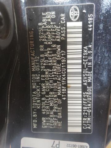 Zdjęcie 10 z aukcji – 2012 TOYOTA CAMRY BASE z VIN 4T1BF1FK4CU119717