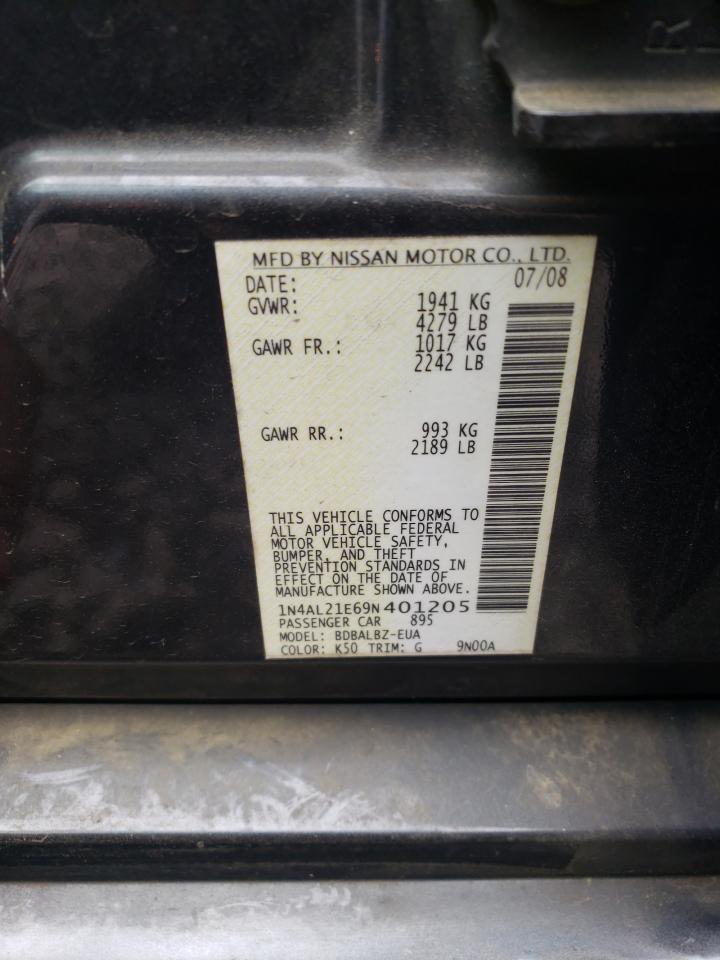 Photo 10 from auction – 2009 NISSAN ALTIMA 2.5 with VIN 1N4AL21E69N401205
