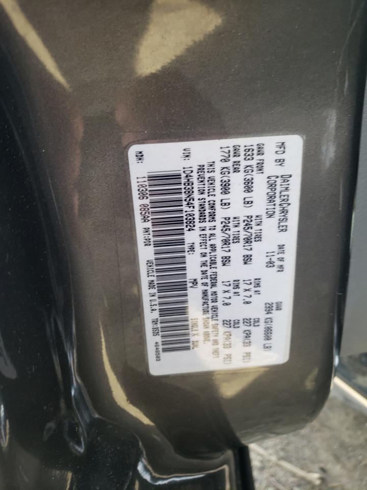 Photo 10 from auction – 2004 DODGE DURANGO ST with VIN 1D4HB38N54F103824