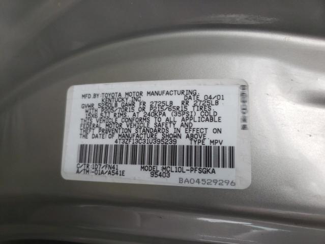 Photo 10 from auction – 2001 TOYOTA SIENNA LE with VIN 4T3ZF13C31U395239