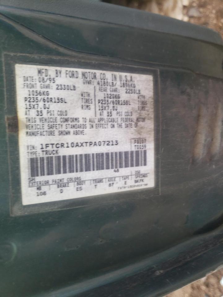 Photo 10 from auction – 1996 FORD RANGER with VIN 1FTCR10AXTPA07213