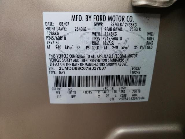 Photo 10 from auction – 2007 LINCOLN MKX with VIN 2LMDU68C67BJ37637