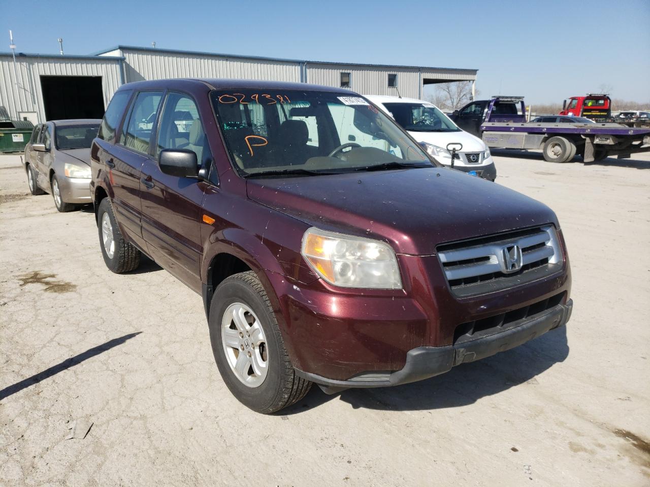 Photo 1 from auction – 2007 HONDA PILOT LX with VIN 5FNYF28187B029381