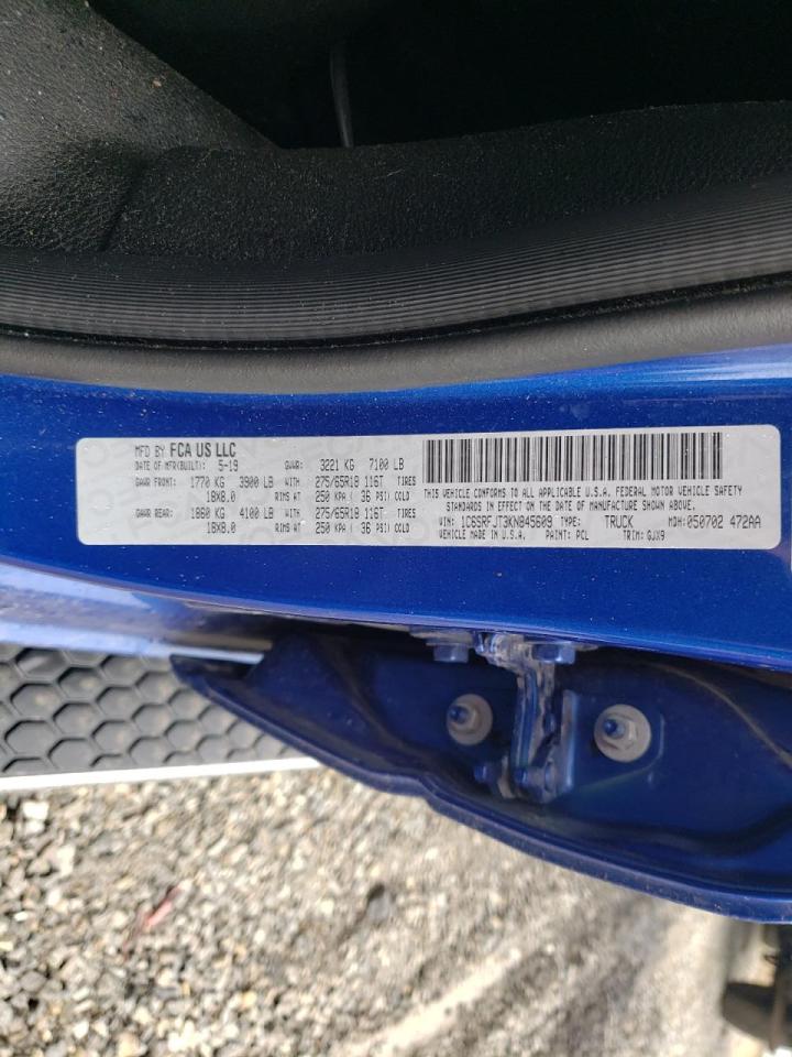 Photo 10 from auction – 2019 RAM 1500 with VIN 1C6SRFJT3KN845609