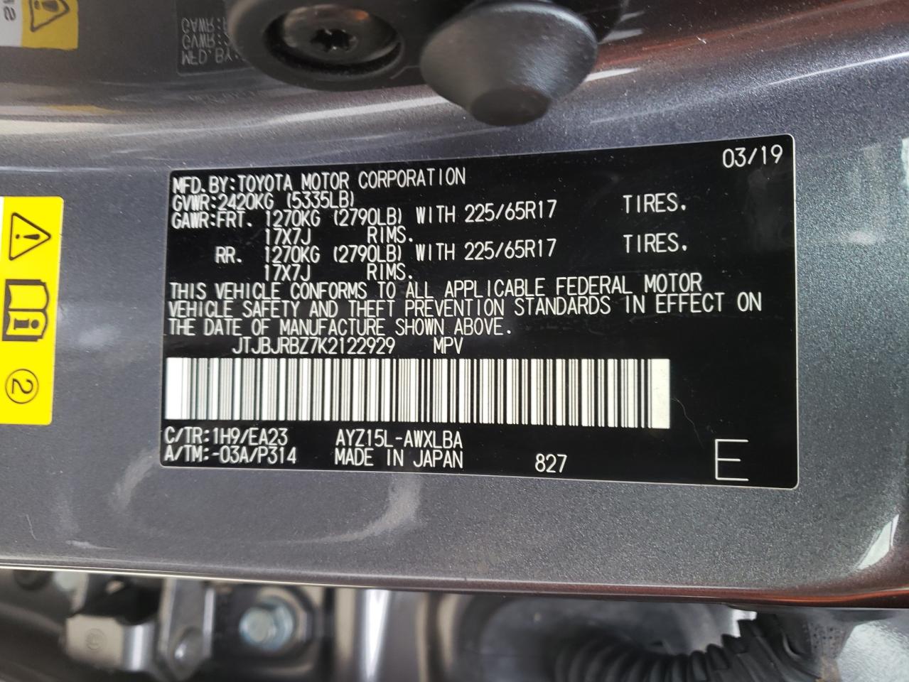 Photo 10 from auction – 2019 LEXUS NX 300H with VIN JTJBJRBZ7K2122929