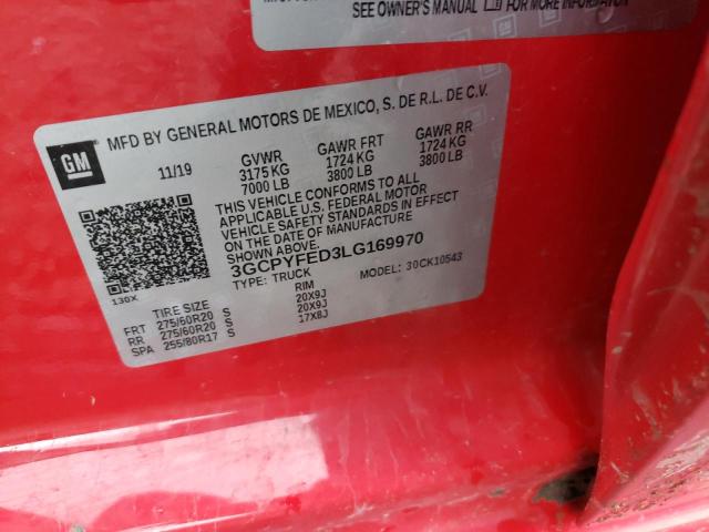 Photo 10 from auction – 2020 CHEVROLET SILVERADO with VIN 3GCPYFED3LG169970