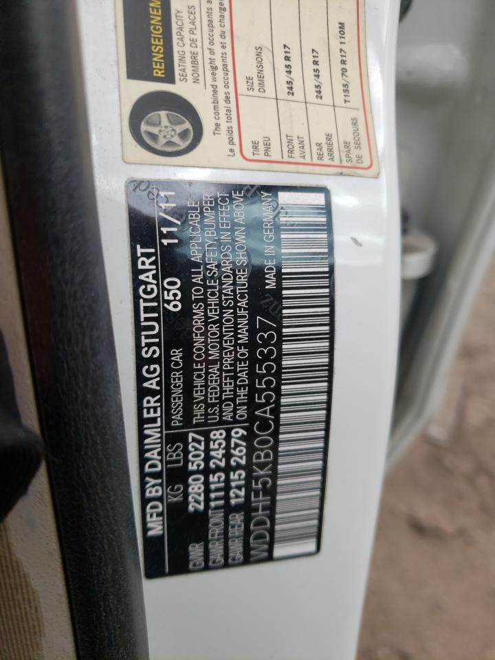 Photo 10 from auction – 2012 MERCEDES-BENZ E 350 with VIN WDDHF5KB0CA555337