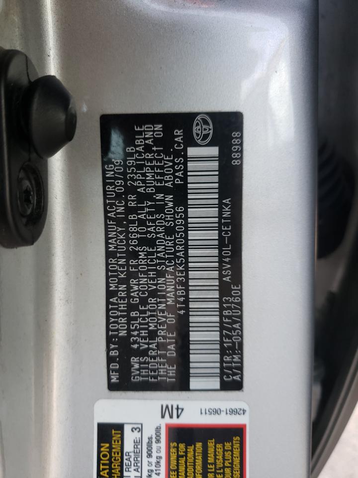 Photo 10 from auction – 2010 TOYOTA CAMRY BASE with VIN 4T4BF3EK5AR050956