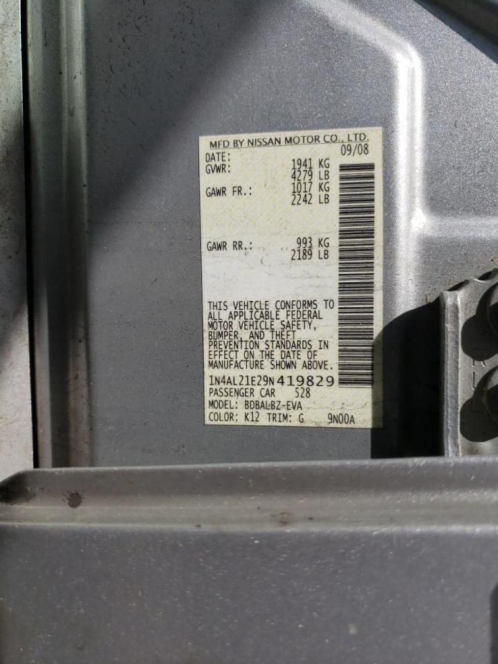 Photo 10 from auction – 2009 NISSAN ALTIMA 2.5 with VIN 1N4AL21E29N419829