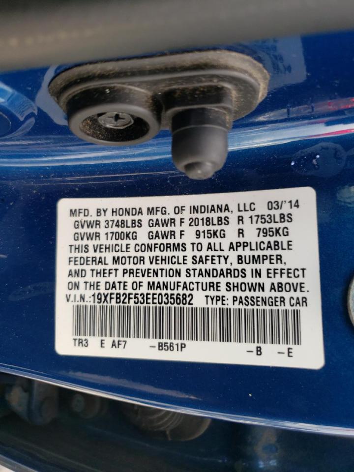 Photo 10 from auction – 2014 HONDA CIVIC LX with VIN 19XFB2F53EE035682