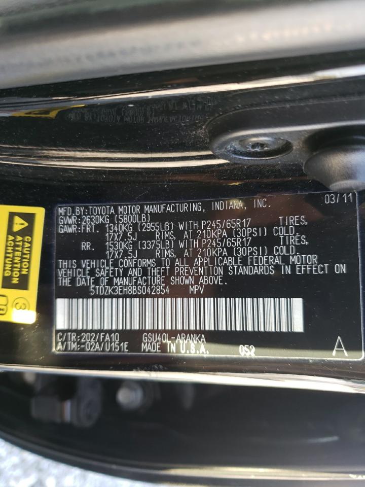 Photo 10 from auction – 2011 TOYOTA HIGHLANDER with VIN 5TDZK3EH8BS042854