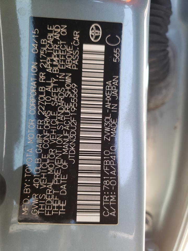 Zdjęcie 10 z aukcji – 2015 TOYOTA PRIUS z VIN JTDKN3DU2F1955569