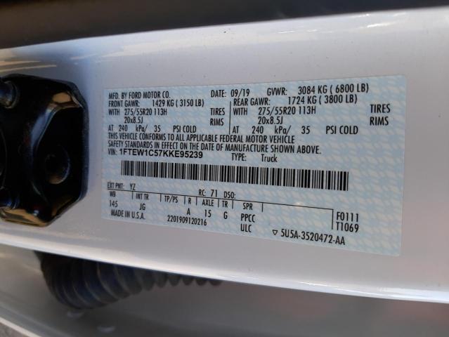 Photo 10 from auction – 2019 FORD F150 SUPER with VIN 1FTEW1C57KKE95239