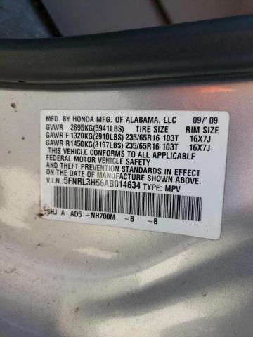 Photo 10 from auction – 2010 HONDA ODYSSEY EX with VIN 5FNRL3H56AB014634