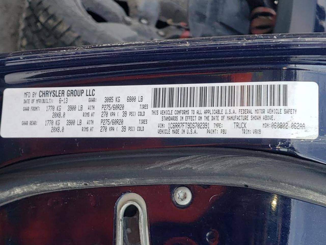 Photo 10 from auction – 2013 RAM 1500 ST with VIN 1C6RR7FT9DS702391