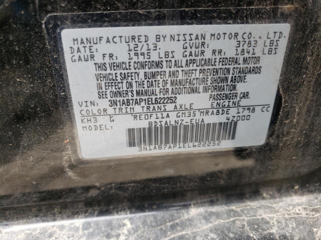 Photo 10 from auction – 2014 NISSAN SENTRA S with VIN 3N1AB7AP1EL622252