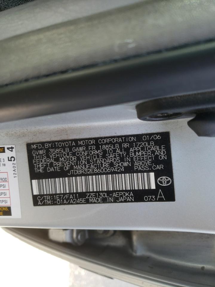 Photo 10 from auction – 2006 TOYOTA COROLLA CE with VIN JTDBR32E860069424
