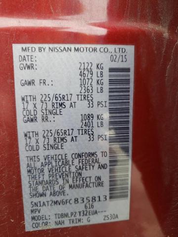 Photo 10 from auction – 2015 NISSAN ROGUE S with VIN 5N1AT2MV6FC835813