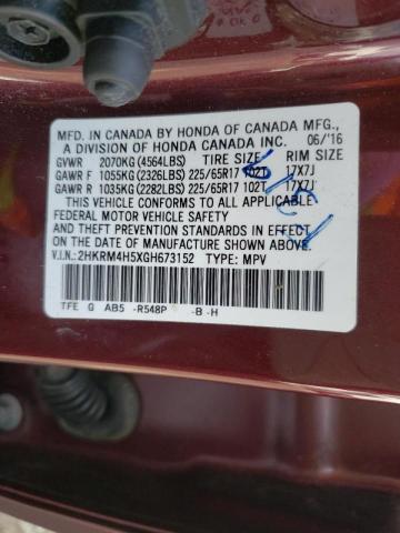 Photo 10 from auction – 2016 HONDA CR-V EX with VIN 2HKRM4H5XGH673152