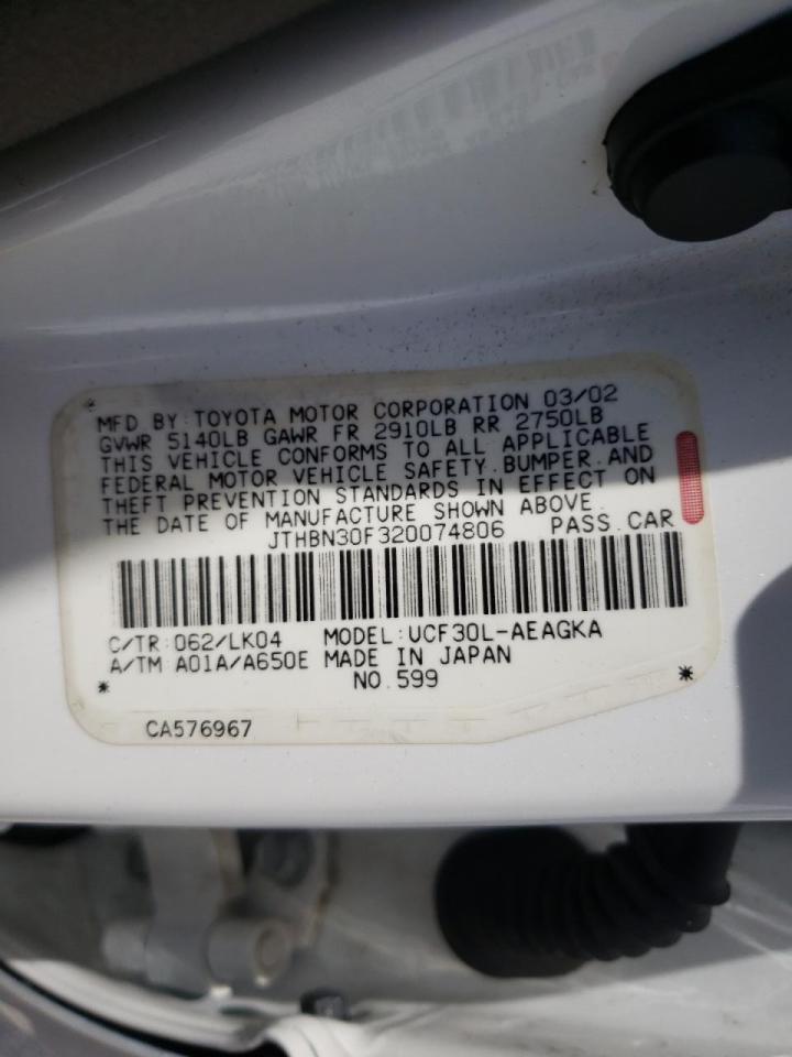 Photo 10 from auction – 2002 LEXUS LS 430 with VIN JTHBN30F320074806