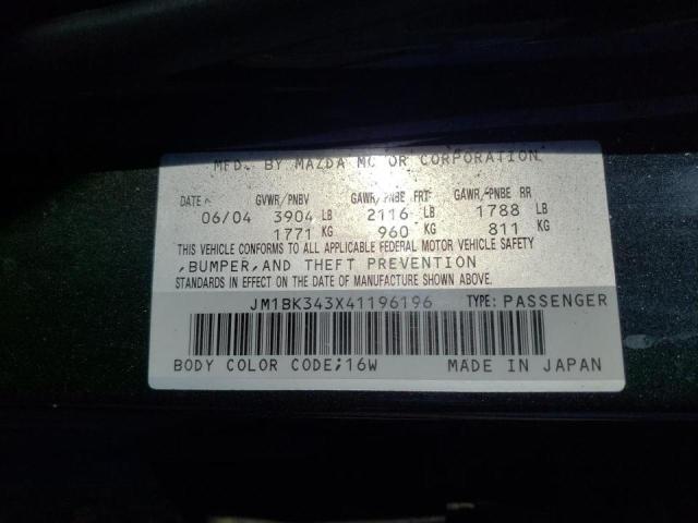 Photo 10 from auction – 2004 MAZDA 3 HATCHBAC with VIN JM1BK343X41196196