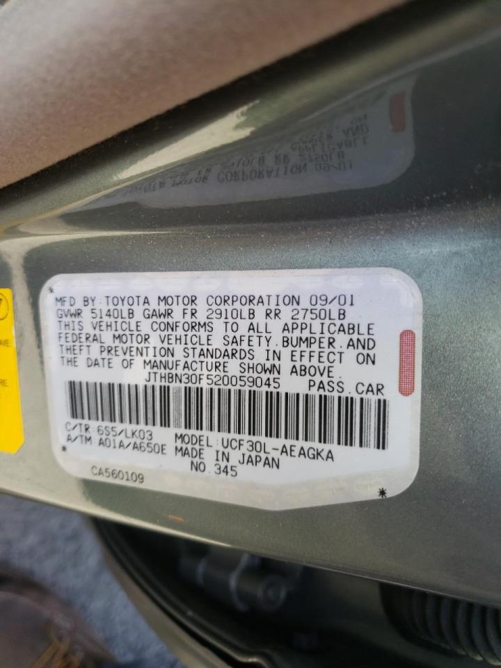 Photo 10 from auction – 2002 LEXUS LS 430 with VIN JTHBN30F520059045