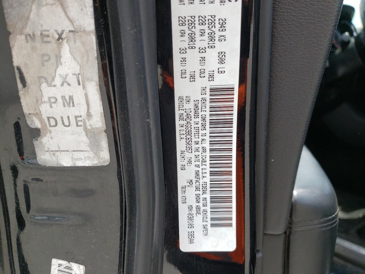 Photo 10 from auction – 2011 DODGE DURANGO CR with VIN 1D4RD4GG9BC650357