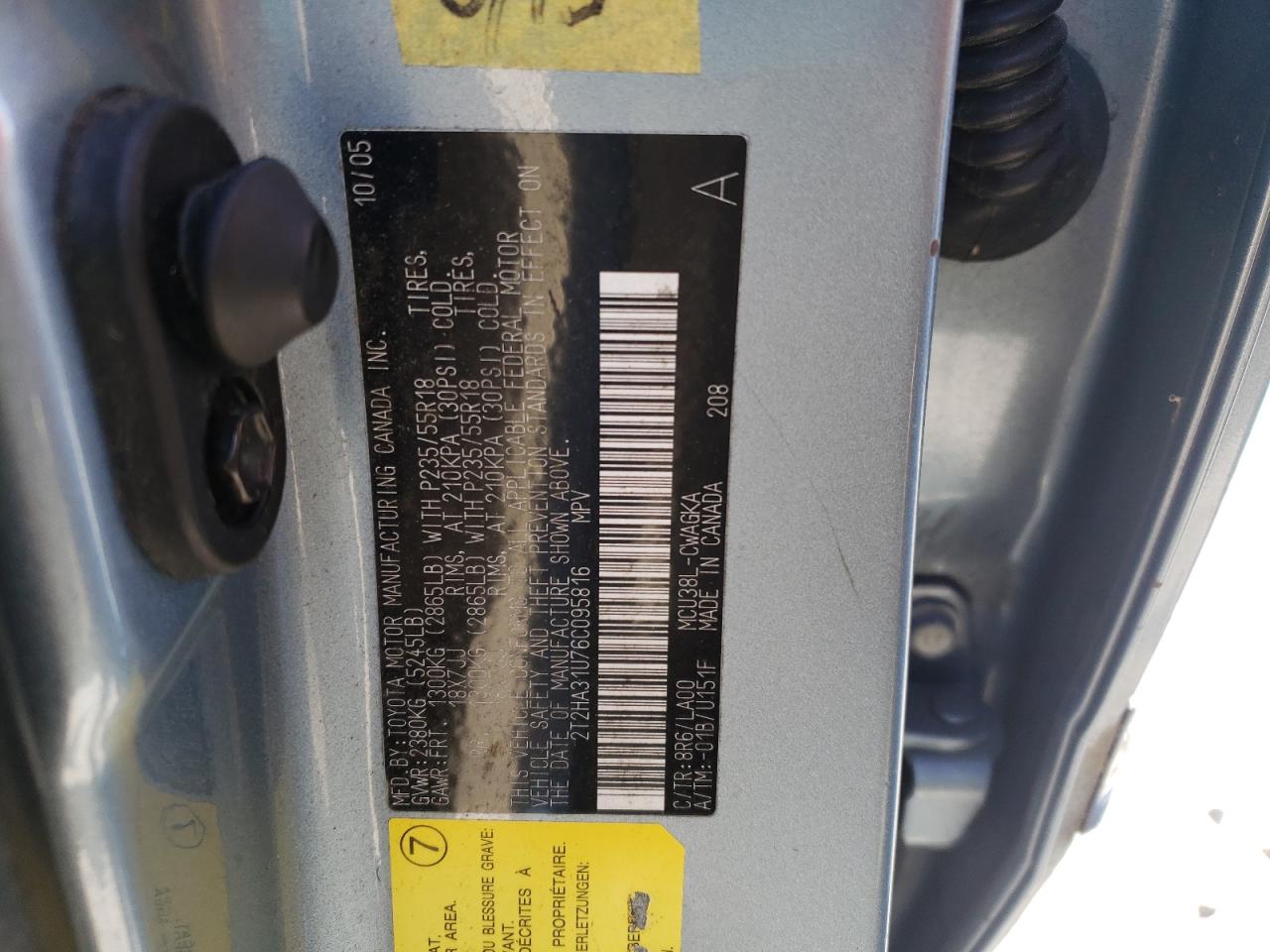 صورة رقم 10 من المزاد - 2006 LEXUS RX 330 مع VIN 2T2HA31U76C095816