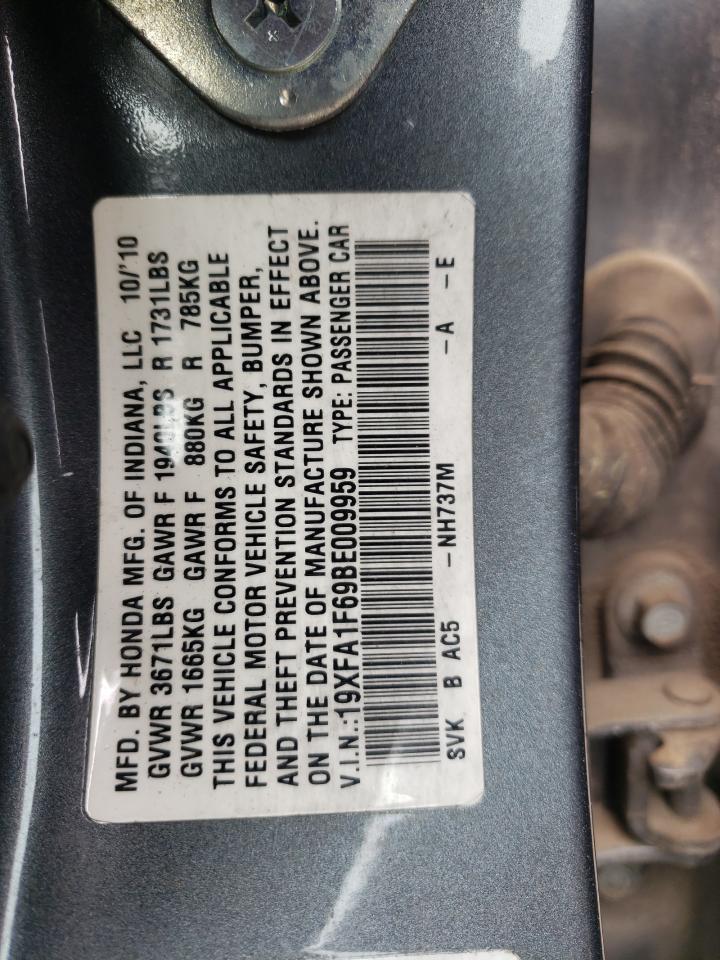 Photo 10 from auction – 2011 HONDA CIVIC with VIN 19XFA1F69BE009959