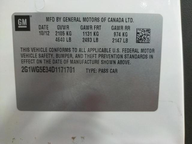 Photo 10 from auction – 2013 CHEVROLET IMPALA LT with VIN 2G1WG5E34D1171701