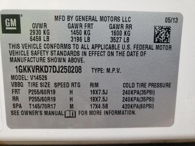Photo 10 from auction – 2013 GMC ACADIA SLT with VIN 1GKKVRKD7DJ250208