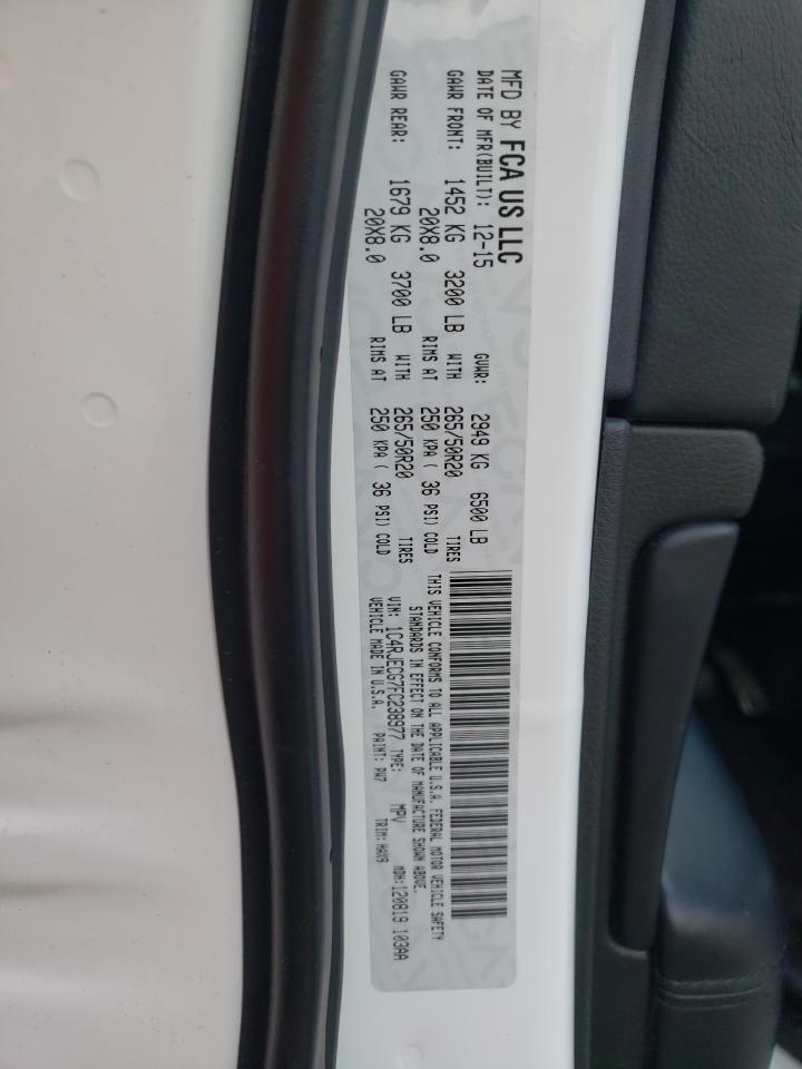Photo 10 from auction – 2015 JEEP GRAND CHER with VIN 1C4RJECG7FC238977