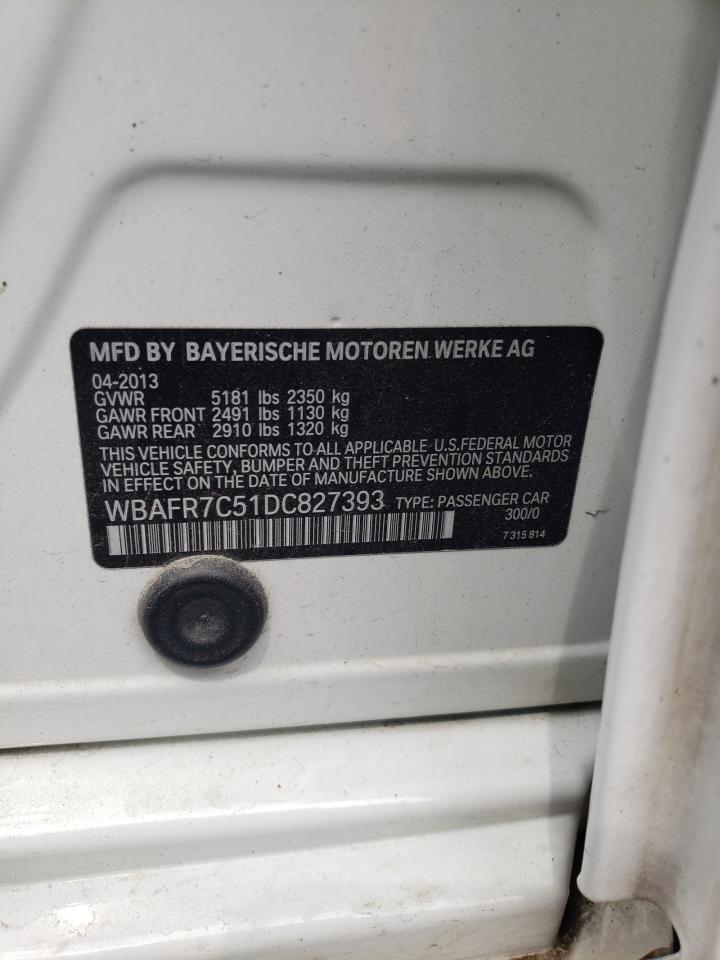 Photo 10 from auction – 2013 BMW 535 I with VIN WBAFR7C51DC827393