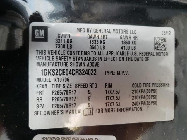 Photo 10 from auction – 2012 GMC YUKON SLT with VIN 1GKS2CE04CR324022