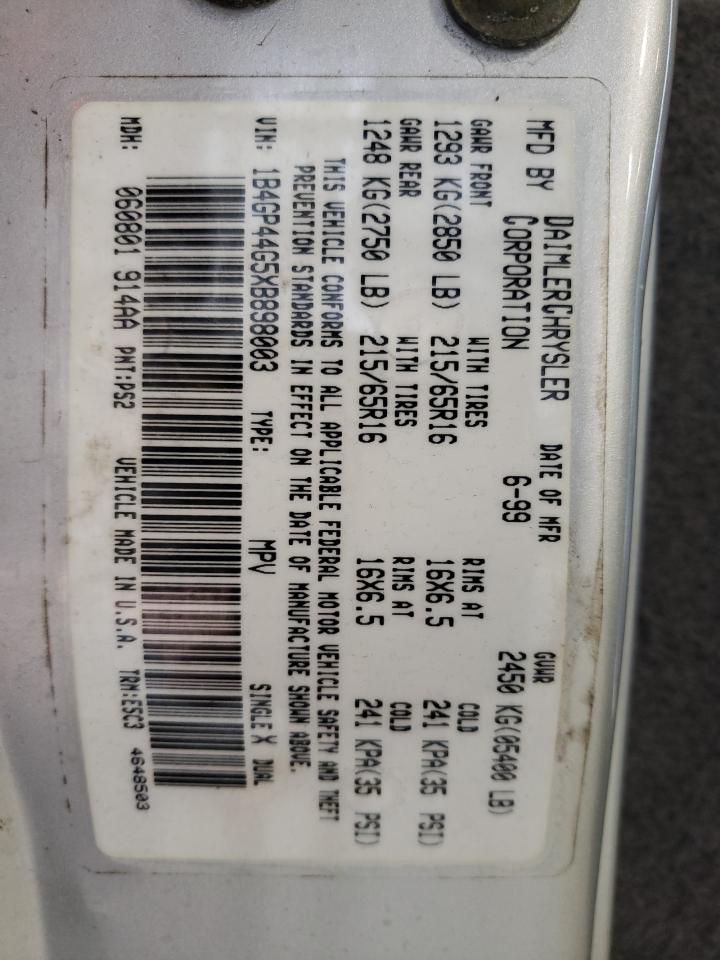 Photo 19 from auction – 1999 DODGE GRAND CARA with VIN 1B4GP44G5XB898003